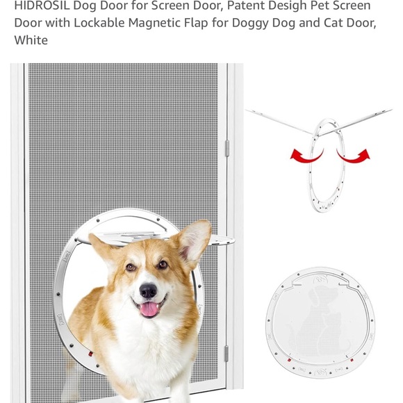 Pet Screen Door with Dog and Cat Design - Picture 3 of 9